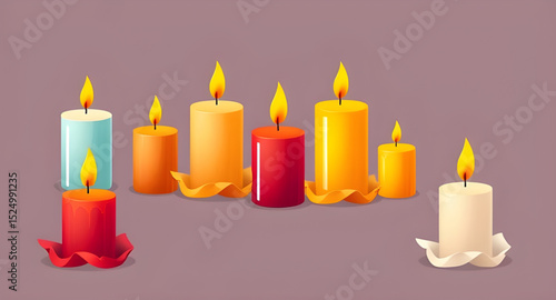 Candle illustration vector, Candle flame icon, Burning candle clipart, Candle with wax vector, Aromatherapy candle drawing, Scented candle icon, Candlelight vector, Decorative candle art, Candle silho