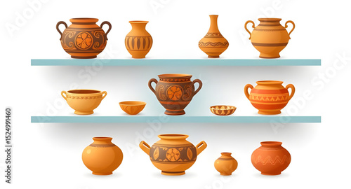  Artisan pottery vector, Pottery crock vector, Pottery dish illustration, Decorative clay vector, Pottery plate vector, Pottery artwork vector, Pottery tools set, Pottery collection art, Pottery and c