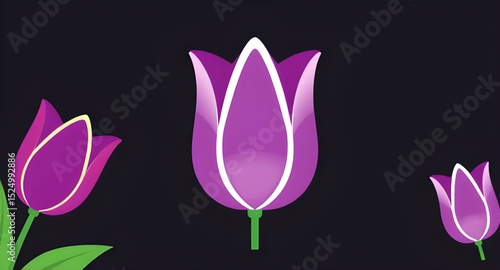 Purple tulips vector, Purple tulip illustration, Tulip flower vector, Spring tulips art, Tulip bouquet clipart, Violet tulips drawing, Floral tulip vector, Purple flower vector, Tulip bloom illustrati