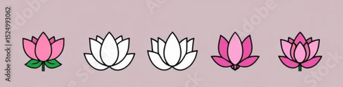 Lotus flower vector, Lotus flower illustration, Lotus clipart, Sacred lotus vector, Pink lotus drawing, White lotus icon, Lotus flower silhouette, Blooming lotus art, Lotus outline vector, Water lily 