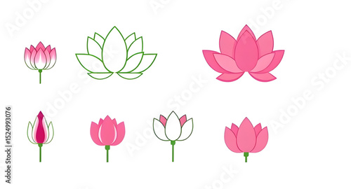 Lotus flower vector, Lotus flower illustration, Lotus clipart, Sacred lotus vector, Pink lotus drawing, White lotus icon, Lotus flower silhouette, Blooming lotus art, Lotus outline vector, Water lily 