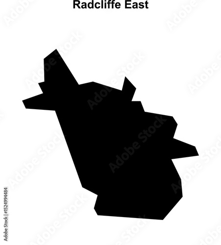 Radcliffe East (England) blank outline map