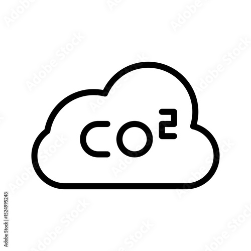 A carbon dioxide outline icon, ideal for eco conscious apps or climate change interfaces