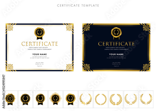賞状２２８（横）certificate　award　表彰状　celebration