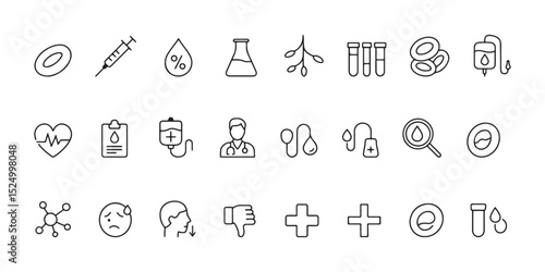 Anemia and Blood Disorder Icons Set  Medical Healthcare Symbols