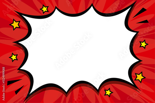 アメコミデザインのポップなふきだしイラスト（赤）	