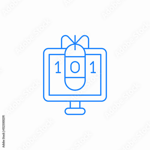 binary code attack icon sign vector