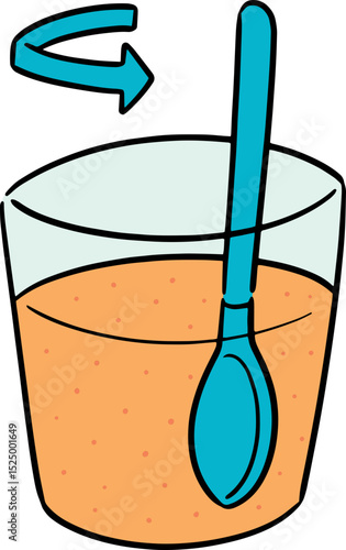 Illustration of mixing oral rehydration salt
