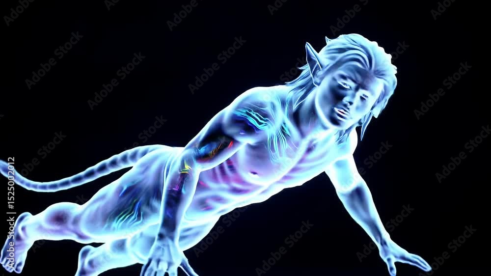 Glowing figure with vibrant colors Glowing figure with vibrant colors