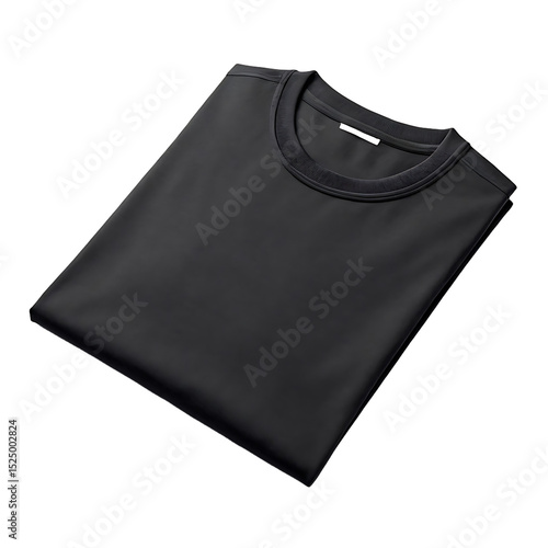Folded black t-shirt, perfect for apparel mockups