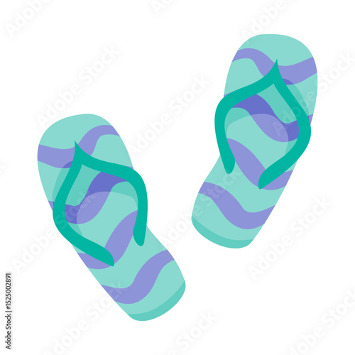 Colorful flip flops designed for summer beach activities