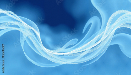 Abstract blue wave pattern in smooth gradient background