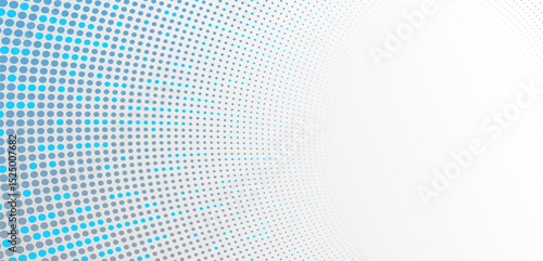 Dotted vector abstract background, blue and grey dots in perspective flow, dotty texture abstraction, big data technology image, cool backdrop.