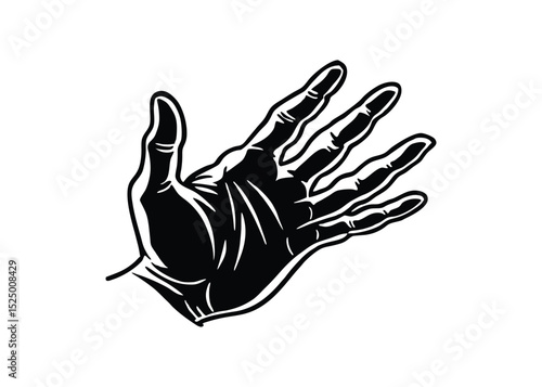 Silhouette of loose grip isolated on a white background