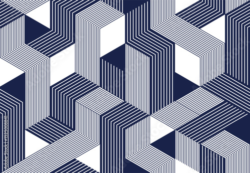 Cubes abstract background, seamless pattern with 3D blocks, geometric linear polygon wallpaper, isometric surreal cubic construction tiling pattern.
