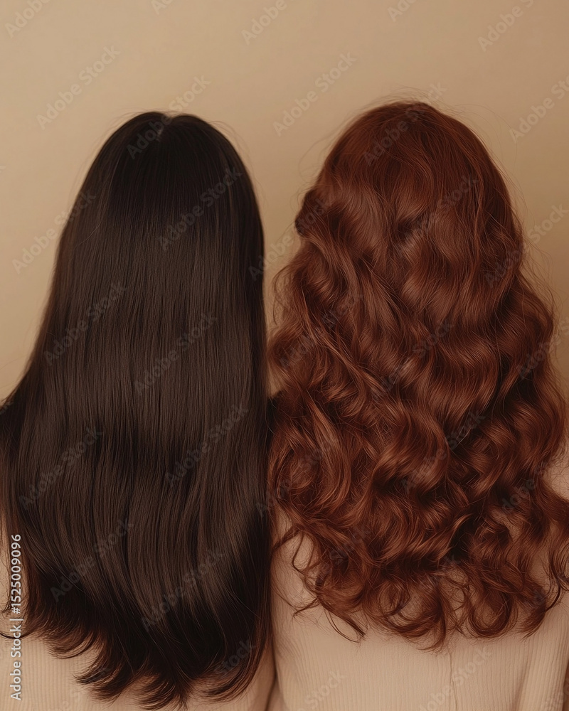 Fototapeta premium two women from the back with long hair