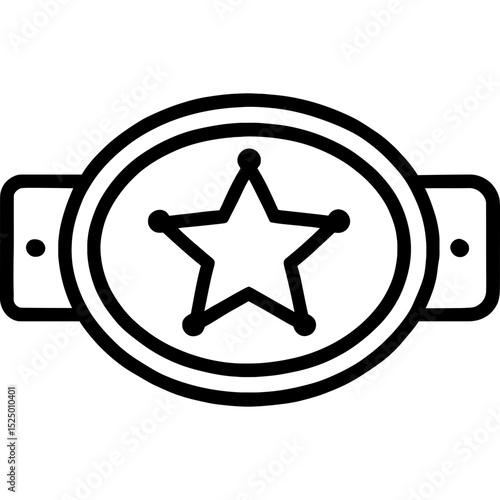 Minimal vector icon of Wild West belt buckle