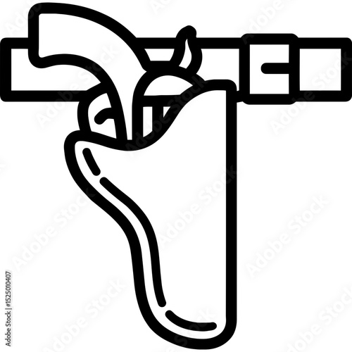 Outline icon of leather gun holster