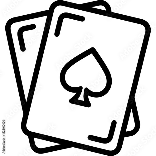 Clean outline icon of playing cards