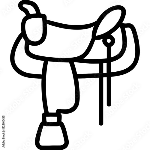 Minimalistic horse saddle icon design