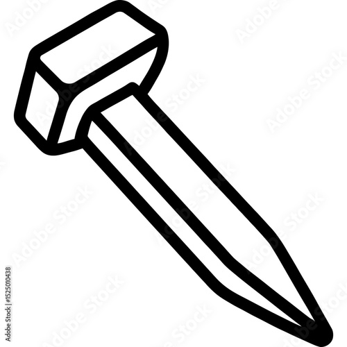 Railroad spike icon in minimal vector style