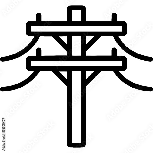 Minimalist telegraph pole icon