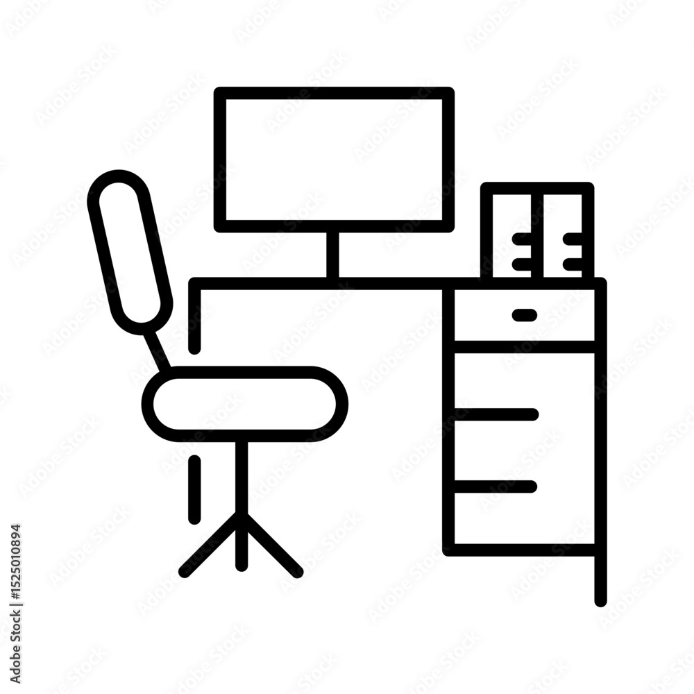 A workspace outline icon, perfect for office apps or productivity interfaces A workspace outline icon, perfect for office apps or productivity interfaces