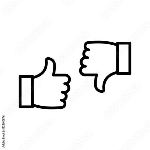 A thumb up down outline icon, great for survey apps or opinion interfaces