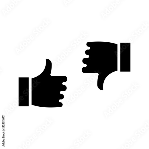 A thumb up down glyph icon for survey, opinion designs