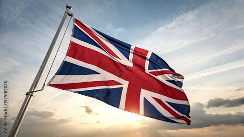 United Kingdom flag isolated on white background 