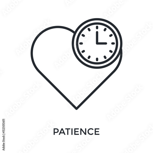 Patience Icon Outline Style. Vector Illustration For Graphic Design