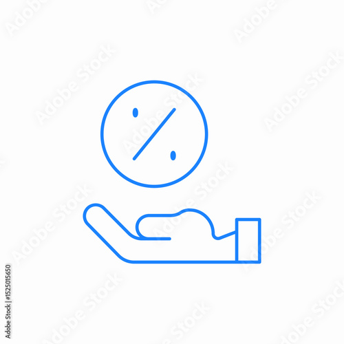 hand percent offer discount icon sign vector