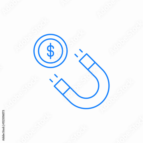 money magnet icon sign vector