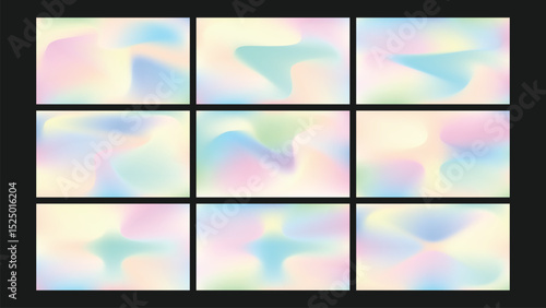 Minimal Pastel Fluid Gradient with Background Set