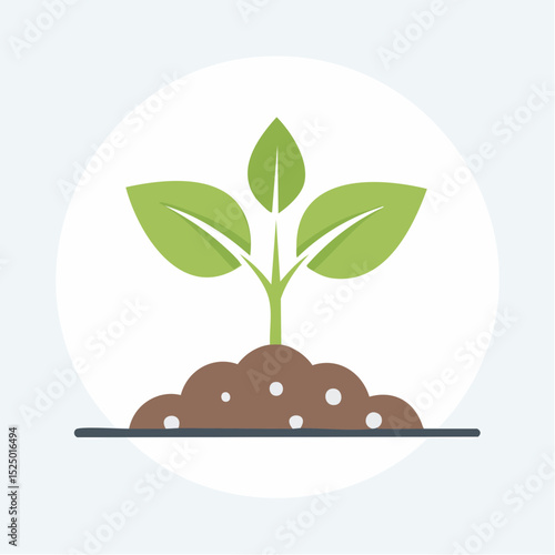 Sprout of new Life: A vibrant illustration captures the essence of growth, renewal, and the promise of a flourishing future, depicting a young plant sprouting from fertile soil.