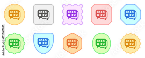 Editable binary language, message vector icon. AI technology, artificial intelligence, computer. Part of a big icon set family. Perfect for web and app interfaces, presentations, infographics, etc