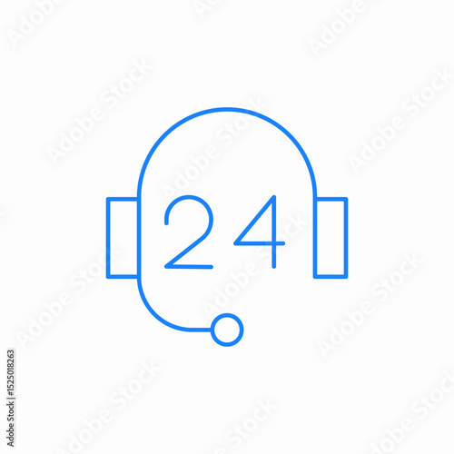 twentyfour hour support icon sign vector
