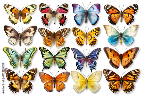 set of butterflies