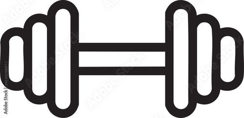 Black Dumbbell Icon Isolated On White Background Simple Gym Equipment Symbol For Fitness Weightlifting Exercise And Strength Training
