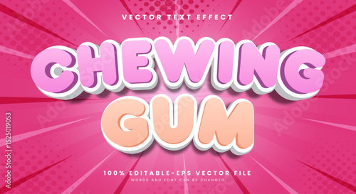 Chewing gum 3d editable text effect template Suitable for Comic theme