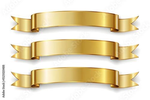 set of golden banners