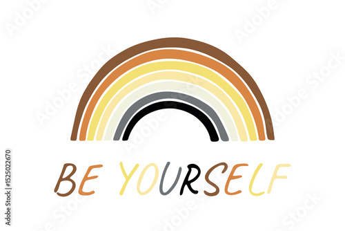 Colorful rainbow shape Bear brotherhood pride flag Happy pride day LGBTQIA community Pride Month Vector hand drawn doodle for posters, stickers, logo, cards