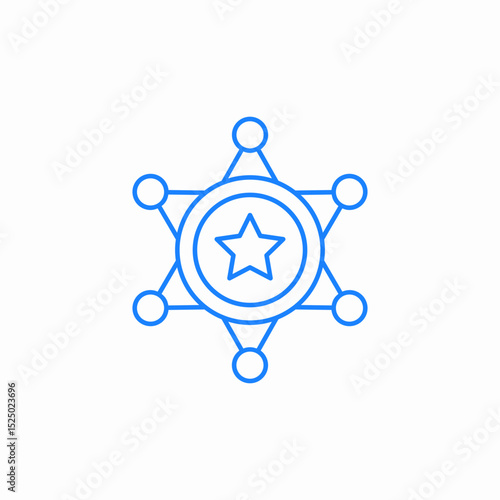 sheriff star badge icon sign vector