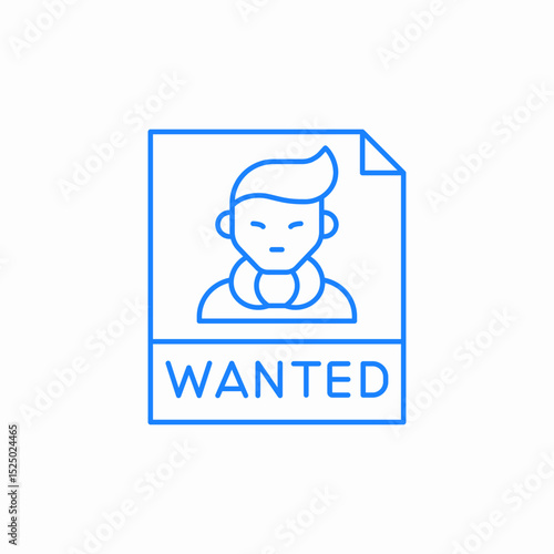 wanted poster person criminal icon sign vector