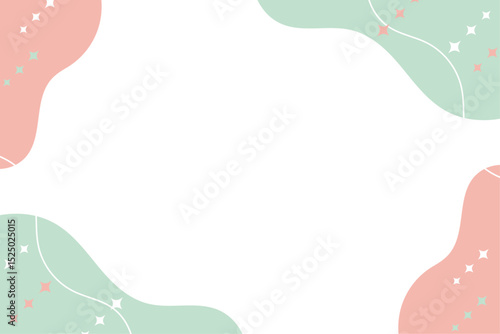 キラキラかわいいアブストラクトフレーム（ピンク×グリーン）