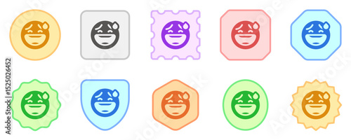 Editable sweat smile, awkward expression emoticon vector icon. Part of a big icon set family. Part of a big icon set family. Perfect for web and app interfaces, presentations, infographics, etc