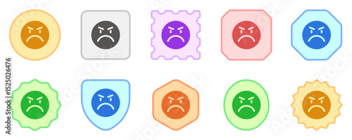 Editable upset, angry, mad expression emoticon vector icon. Part of a big icon set family. Part of a big icon set family. Perfect for web and app interfaces, presentations, infographics, etc