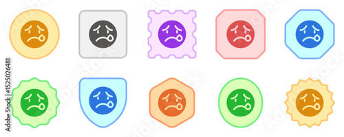 Editable crying, sad tears expression emoticon vector icon. Part of a big icon set family. Part of a big icon set family. Perfect for web and app interfaces, presentations, infographics, etc