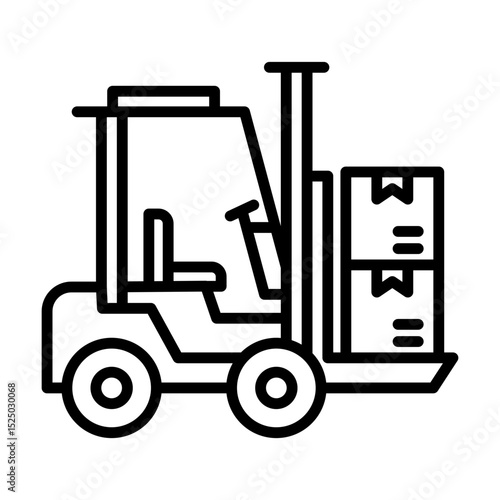 Forklift Material Handling and Warehouse Equipment Single icon