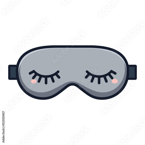 Sleeping Mask Illustration with Eyelashes, Promoting Rest and Relaxation for Better Sleep Quality